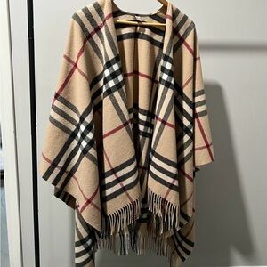 Burberry Beige Checkered Cape